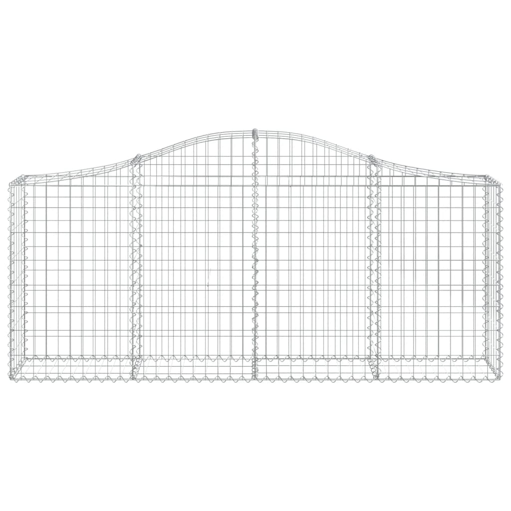 Schanskorven 8 st gewelfd 200x30x80/100 cm gegalvaniseerd ijzer 8 200 x 30 x 80/100 cm
