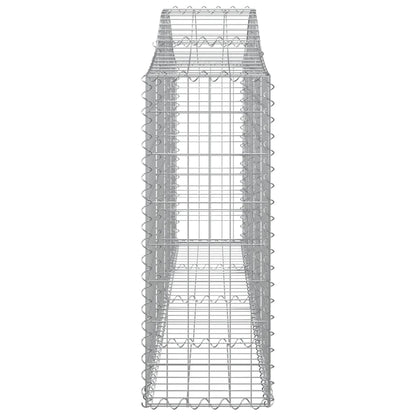 Schanskorven 8 st gewelfd 200x30x80/100 cm gegalvaniseerd ijzer 8 200 x 30 x 80/100 cm