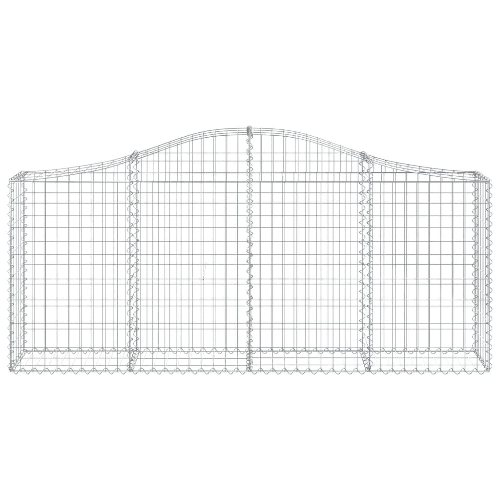 Schanskorven 9 st gewelfd 200x30x80/100 cm gegalvaniseerd ijzer 9 200 x 30 x 80/100 cm