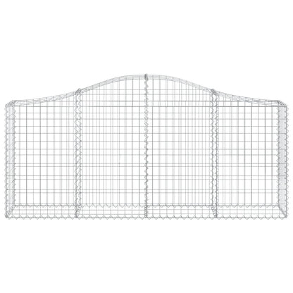 Schanskorven 9 st gewelfd 200x30x80/100 cm gegalvaniseerd ijzer 9 200 x 30 x 80/100 cm
