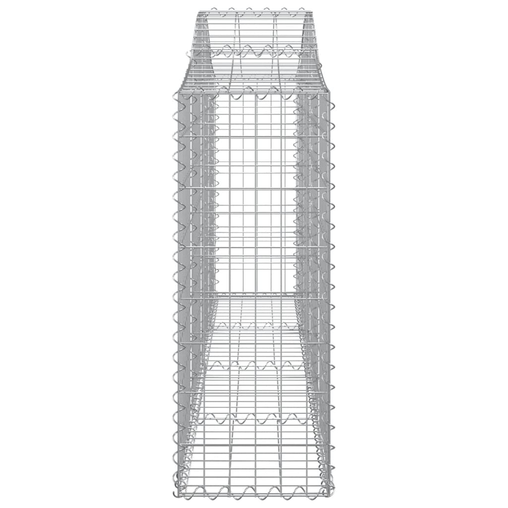 Schanskorven 9 st gewelfd 200x30x80/100 cm gegalvaniseerd ijzer 9 200 x 30 x 80/100 cm