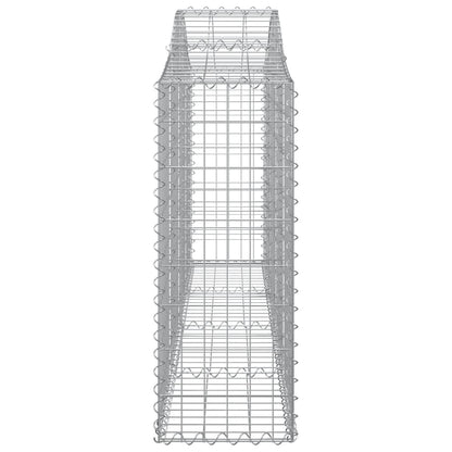 Schanskorven 9 st gewelfd 200x30x80/100 cm gegalvaniseerd ijzer 9 200 x 30 x 80/100 cm