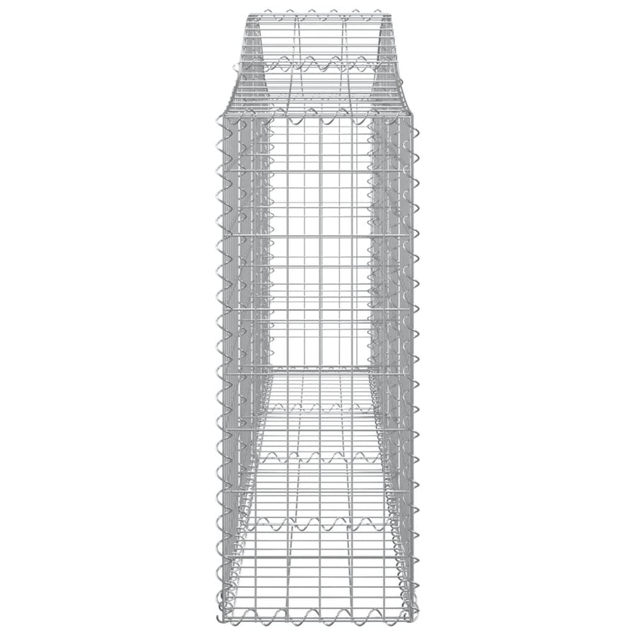 Schanskorven 9 st gewelfd 200x30x80/100 cm gegalvaniseerd ijzer 9 200 x 30 x 80/100 cm