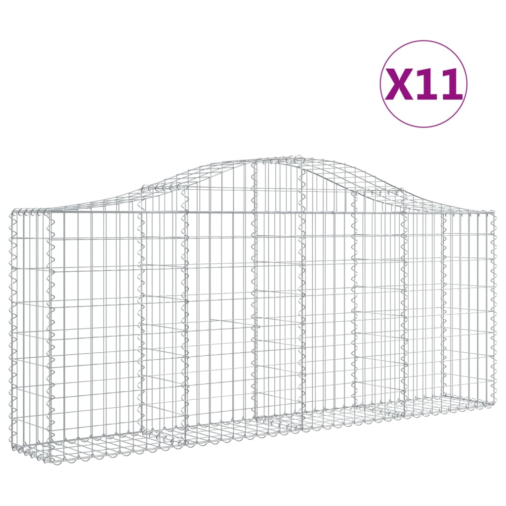 Schanskorven 11 st gewelfd 200x30x80/100 cm ijzer 11 200 x 30 x 80/100 cm