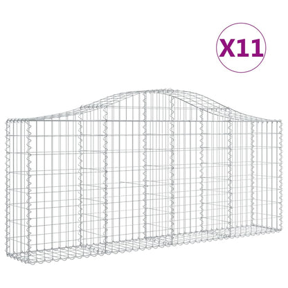 Schanskorven 11 st gewelfd 200x30x80/100 cm ijzer 11 200 x 30 x 80/100 cm