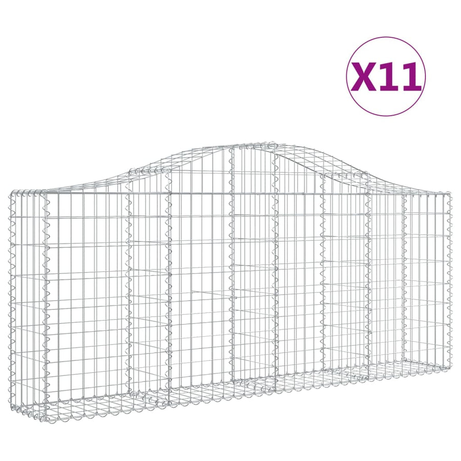 Schanskorven 11 st gewelfd 200x30x80/100 cm ijzer 11 200 x 30 x 80/100 cm