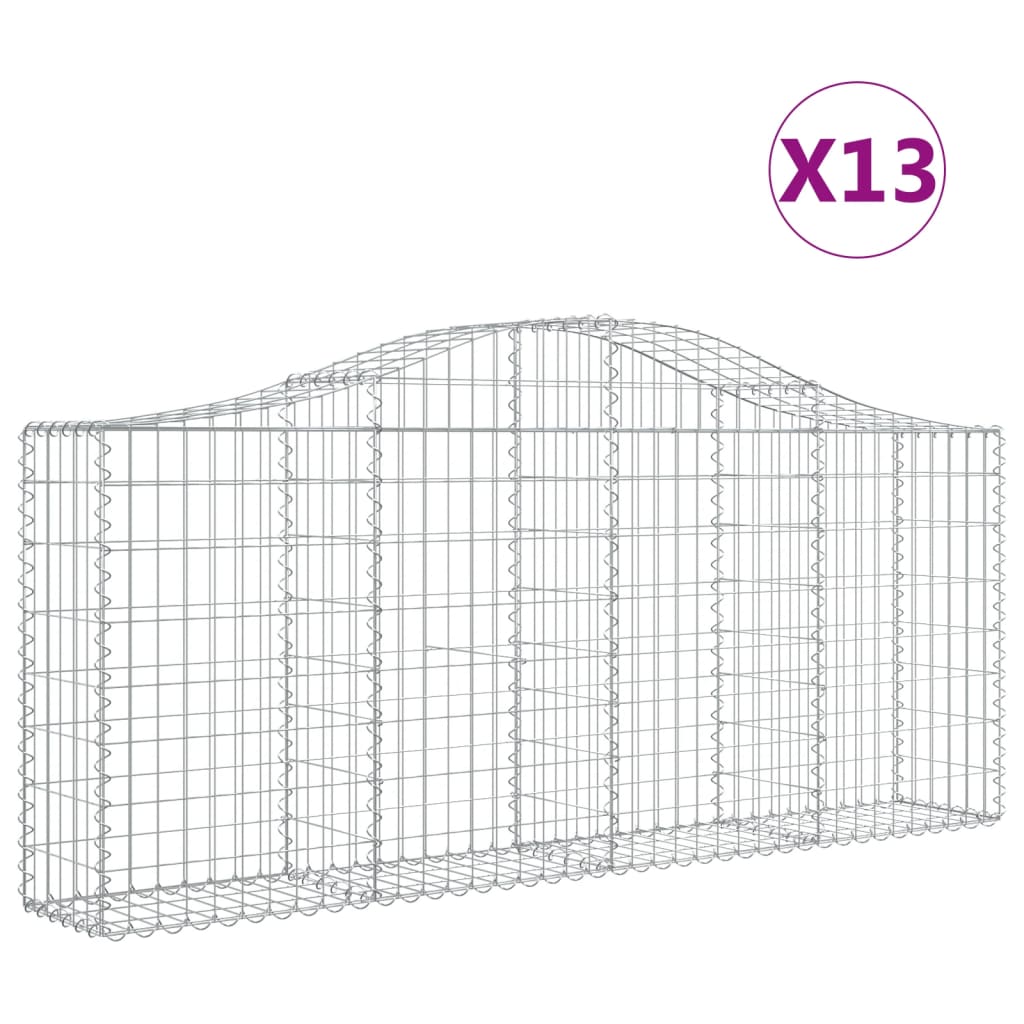 Schanskorven 13 st gewelfd 200x30x80/100 cm ijzer 13 200 x 30 x 80/100 cm