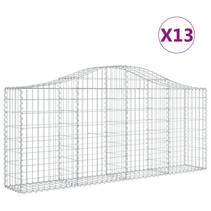 Schanskorven 13 st gewelfd 200x30x80/100 cm ijzer 13 200 x 30 x 80/100 cm