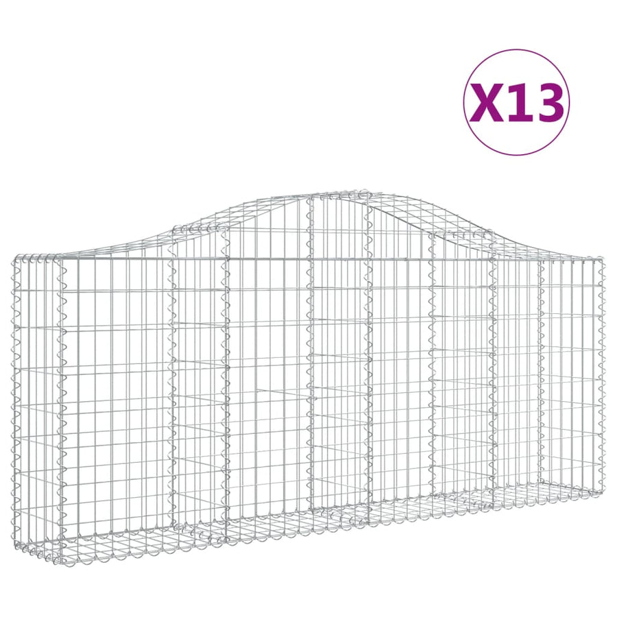 Schanskorven 13 st gewelfd 200x30x80/100 cm ijzer 13 200 x 30 x 80/100 cm