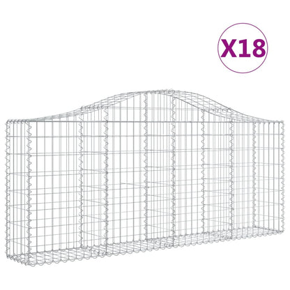 Schanskorven 18 st gewelfd 200x30x80/100 cm ijzer 18 200 x 30 x 80/100 cm