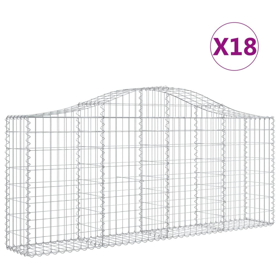 Schanskorven 18 st gewelfd 200x30x80/100 cm ijzer 18 200 x 30 x 80/100 cm