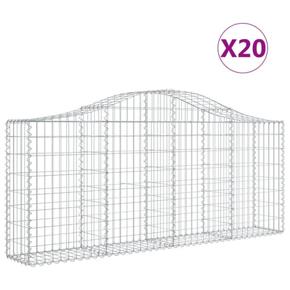 Schanskorven 20 st gewelfd 200x30x80/100 cm ijzer 20 200 x 30 x 80/100 cm