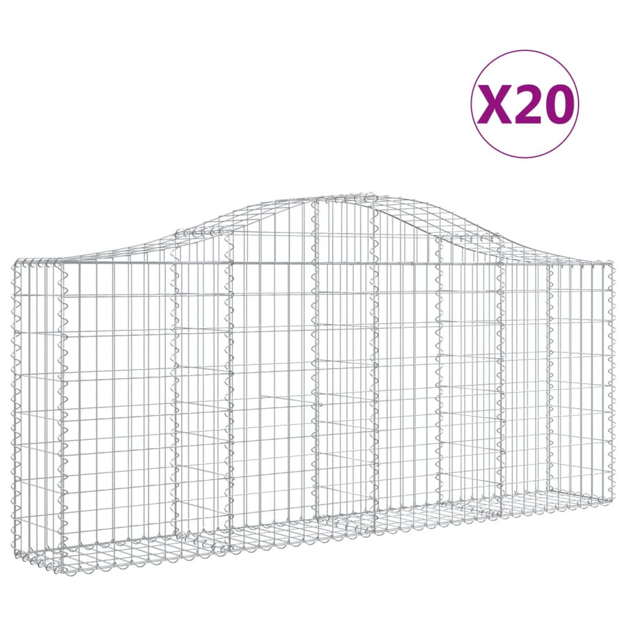 Schanskorven 20 st gewelfd 200x30x80/100 cm ijzer 20 200 x 30 x 80/100 cm