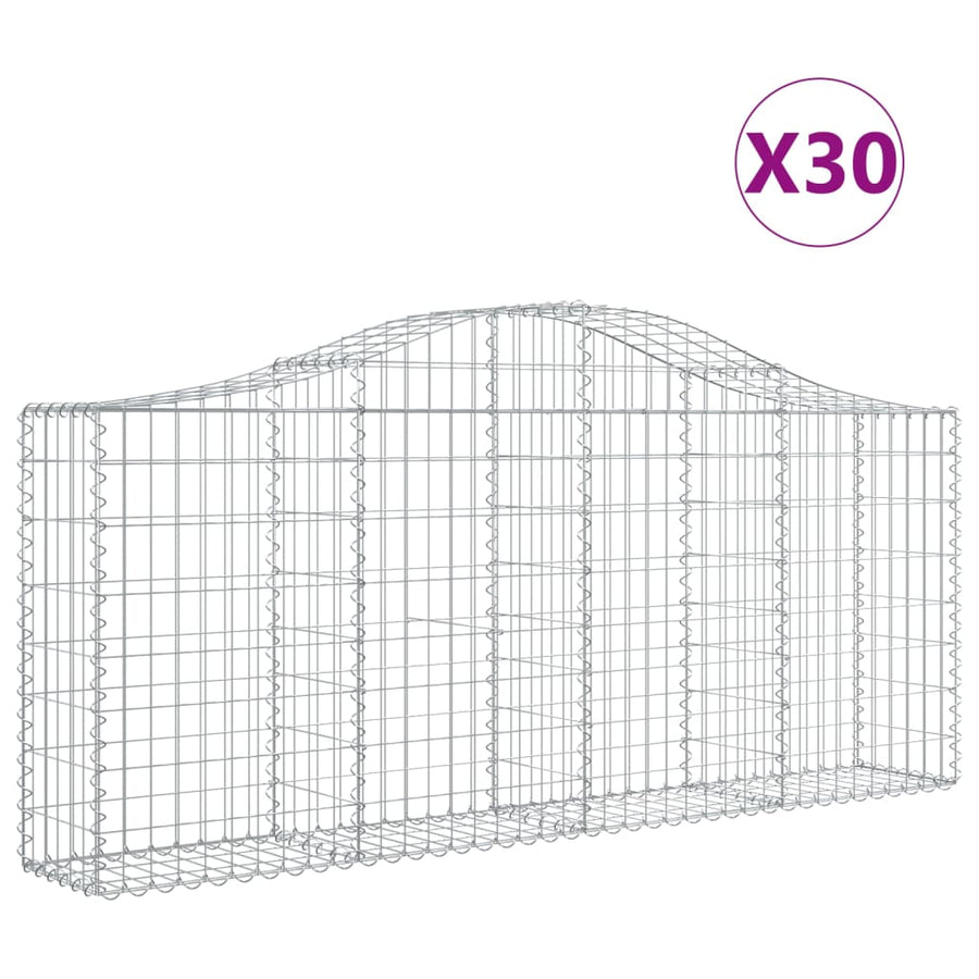 Schanskorven 30 st gewelfd 200x30x80/100 cm ijzer 30 200 x 30 x 80/100 cm