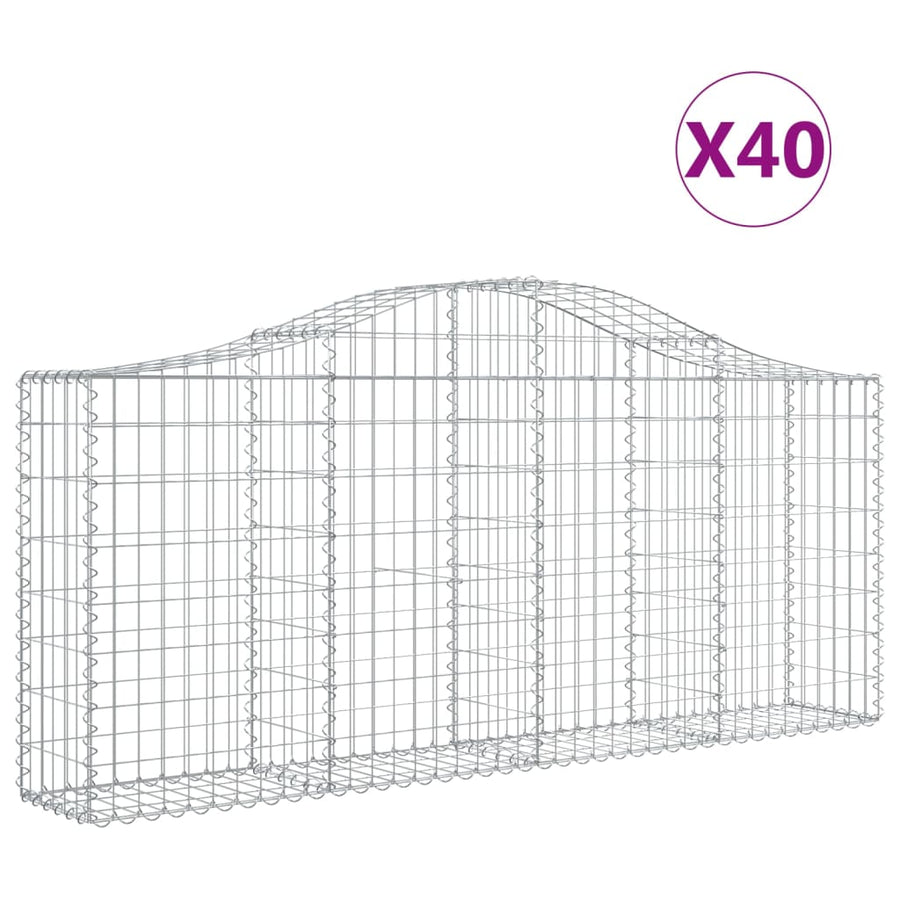 Schanskorven 40 st gewelfd 200x30x80/100 cm ijzer 40 200 x 30 x 80/100 cm