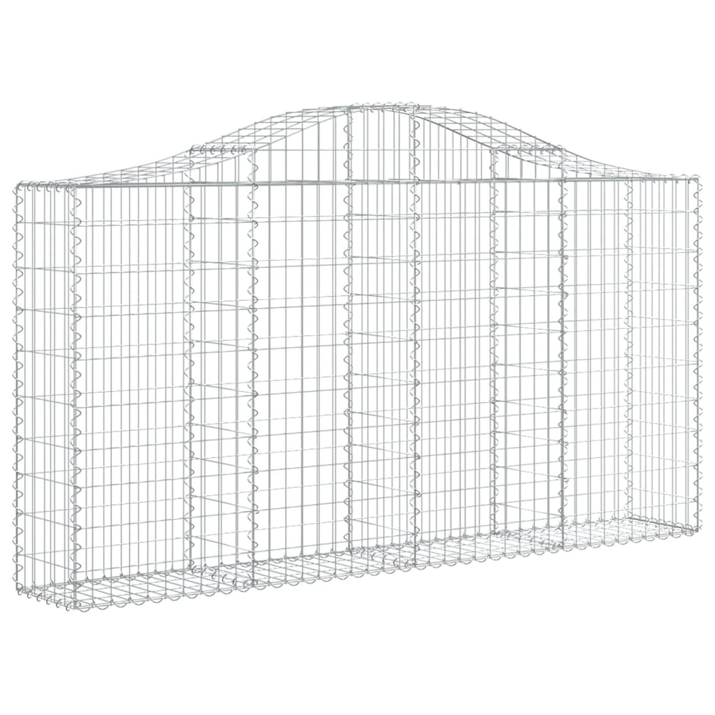 Schanskorven 2 st gewelfd 200x30x100/120 cm ijzer 2 200 x 30 x 100/120 cm