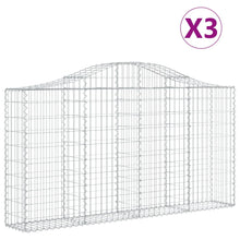 Schanskorven 3 st gewelfd 200x30x100/120 cm ijzer 3 200 x 30 x 100/120 cm