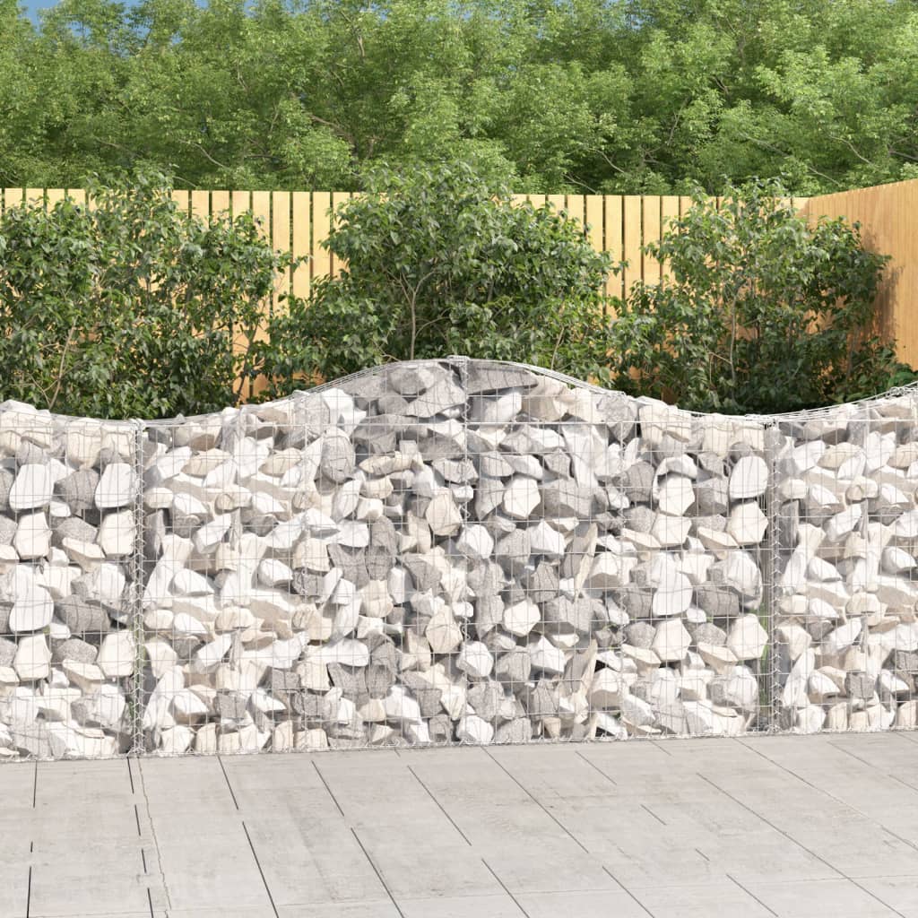 Schanskorven 3 st gewelfd 200x30x100/120 cm ijzer 3 200 x 30 x 100/120 cm