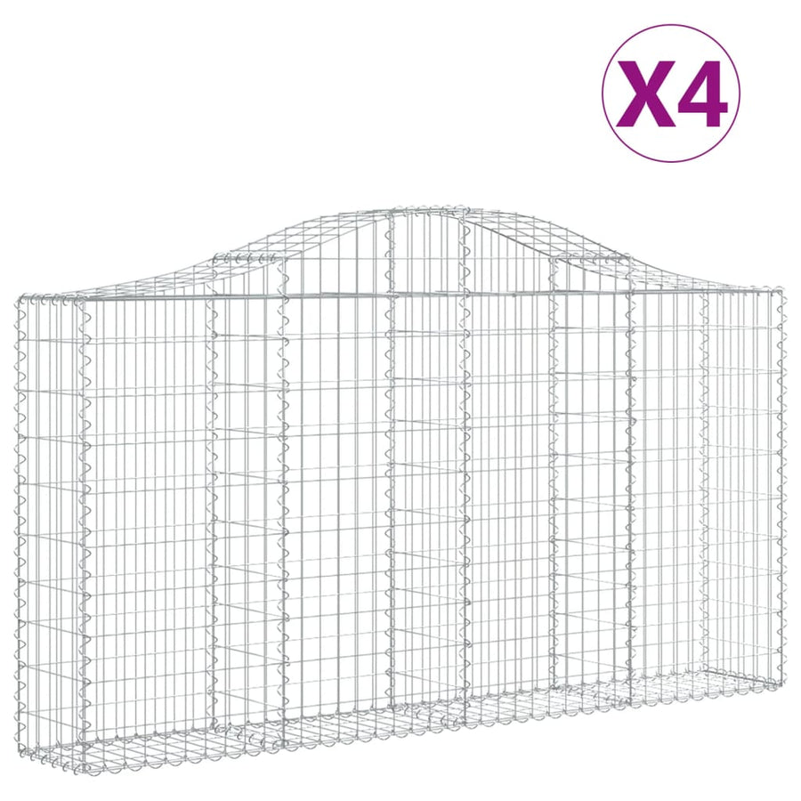 Schanskorven 4 st gewelfd 200x30x100/120 cm ijzer 4 200 x 30 x 100/120 cm