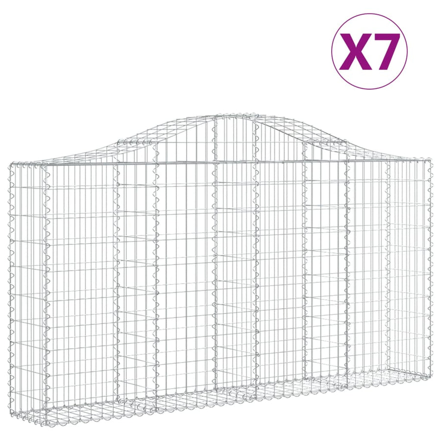 Schanskorven 7 st gewelfd 200x30x100/120 cm ijzer 7 200 x 30 x 100/120 cm