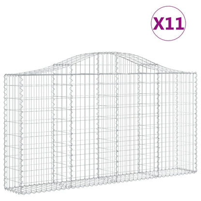 Schanskorven 11 st gewelfd 200x30x100/120 cm ijzer 11 200 x 30 x 100/120 cm
