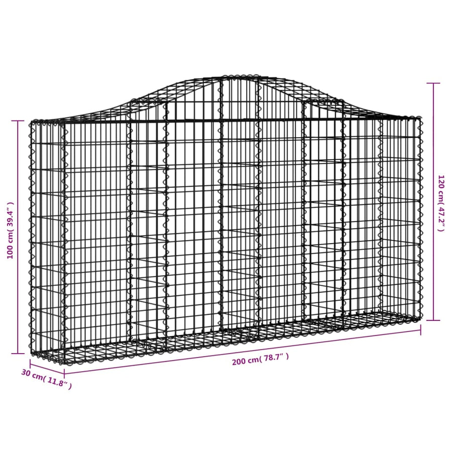 Schanskorven 11 st gewelfd 200x30x100/120 cm ijzer 11 200 x 30 x 100/120 cm