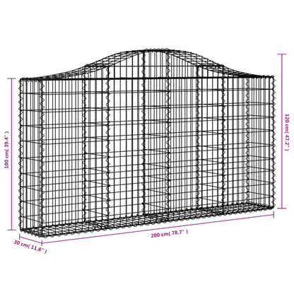 Schanskorven 12 st gewelfd 200x30x100/120 cm ijzer 12 200 x 30 x 100/120 cm