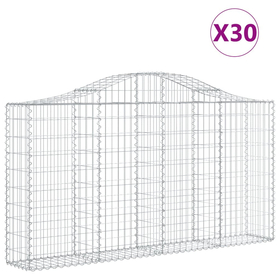 Schanskorven 30 st gewelfd 200x30x100/120 cm ijzer 30 200 x 30 x 100/120 cm