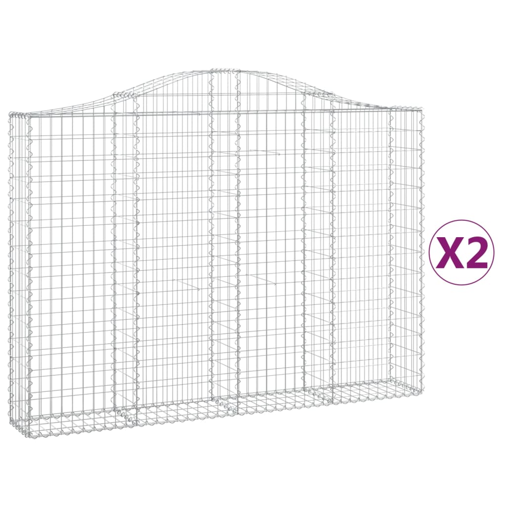 Schanskorven 2 st gewelfd 200x30x140/160 cm ijzer 2 200 x 30 x 140/160 cm