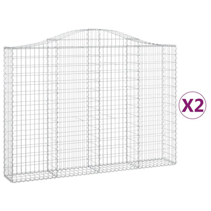 Schanskorven 2 st gewelfd 200x30x140/160 cm ijzer 2 200 x 30 x 140/160 cm