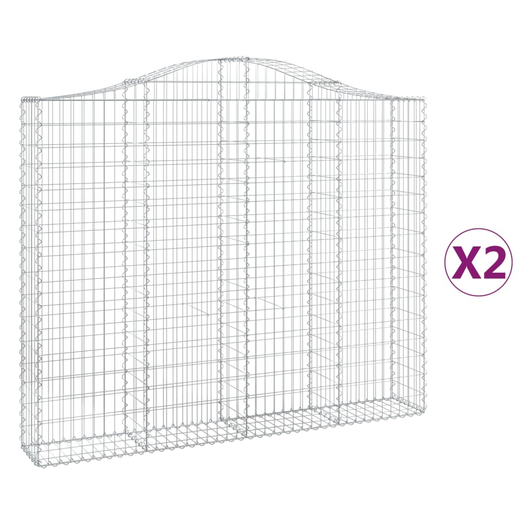 Schanskorven 2 st gewelfd 200x30x160/180 cm ijzer 2 200 x 30 x 160/180 cm