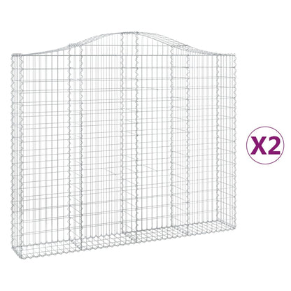 Schanskorven 2 st gewelfd 200x30x160/180 cm ijzer 2 200 x 30 x 160/180 cm