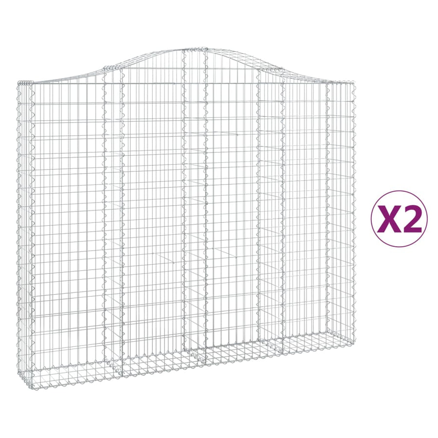 Schanskorven 2 st gewelfd 200x30x160/180 cm ijzer 2 200 x 30 x 160/180 cm