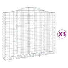 Schanskorven 3 st gewelfd 200x30x160/180 cm ijzer 3 200 x 30 x 160/180 cm