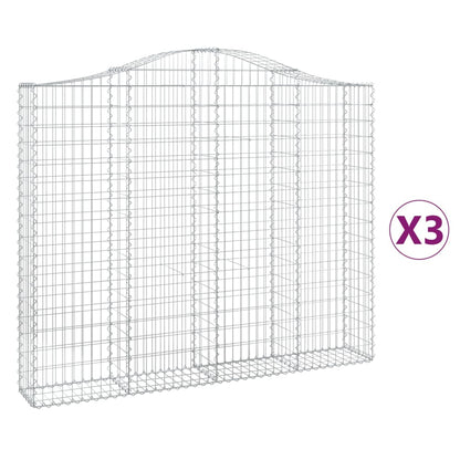 Schanskorven 3 st gewelfd 200x30x160/180 cm ijzer 3 200 x 30 x 160/180 cm