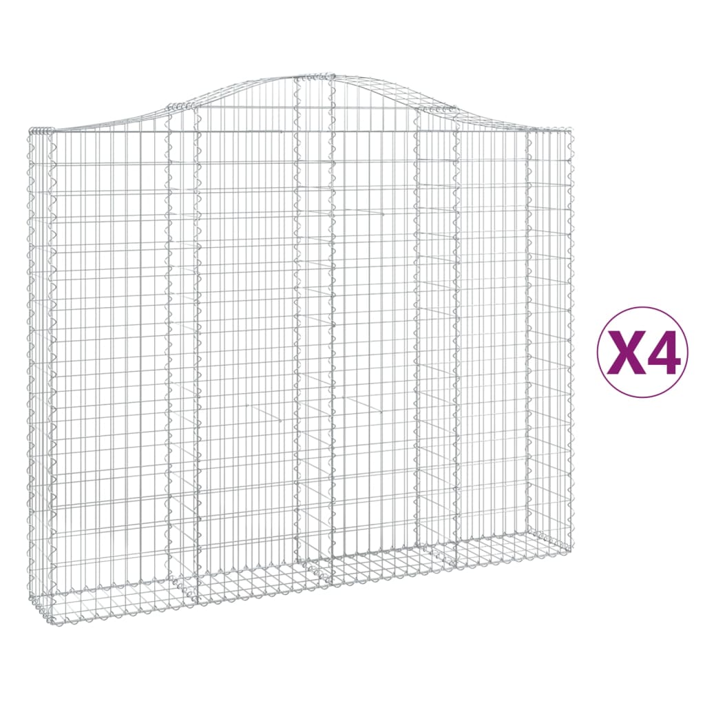 Schanskorven 4 st gewelfd 200x30x160/180 cm ijzer 4 200 x 30 x 160/180 cm