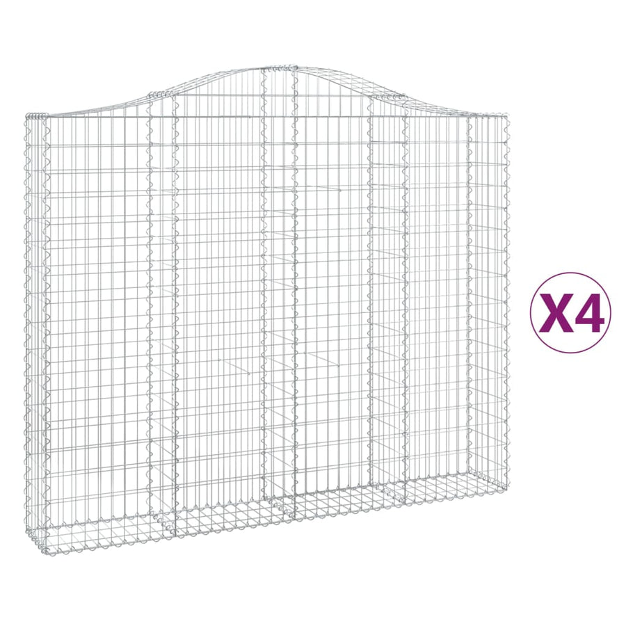 Schanskorven 4 st gewelfd 200x30x160/180 cm ijzer 4 200 x 30 x 160/180 cm