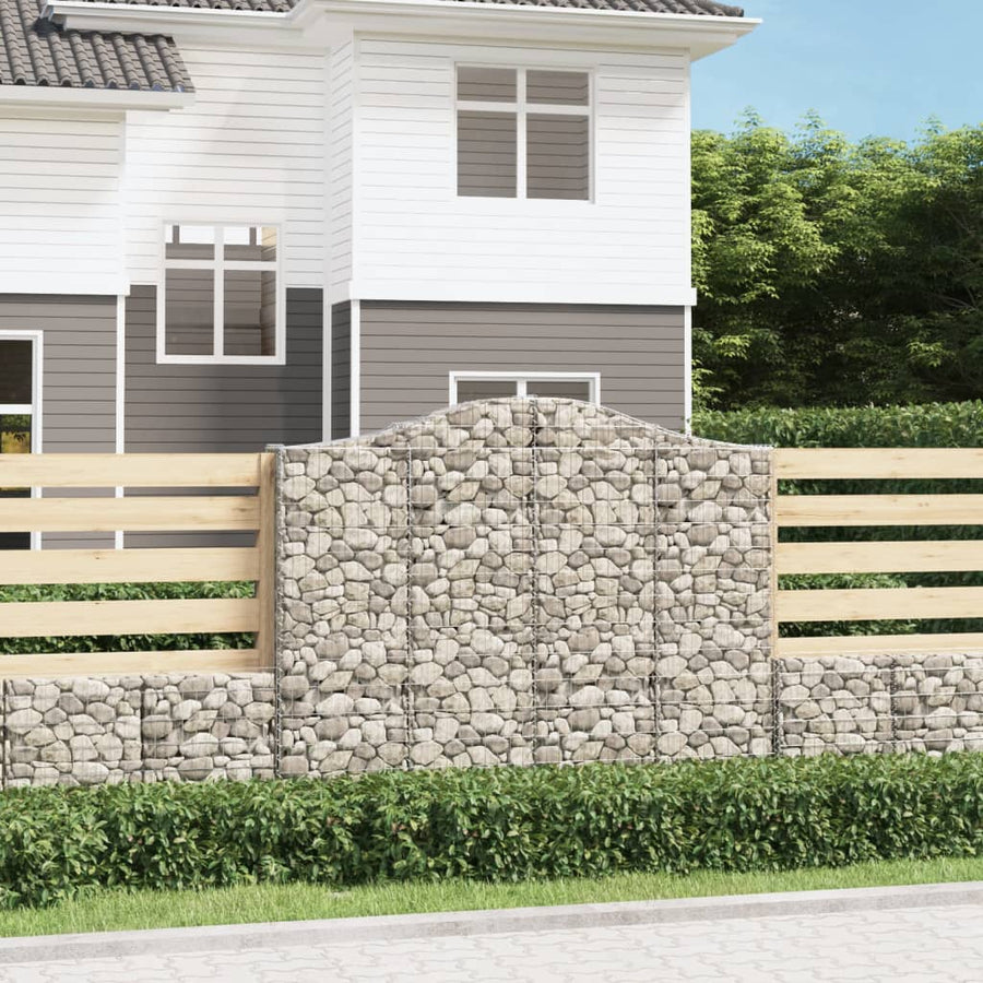 Schanskorven 4 st gewelfd 200x30x160/180 cm ijzer 4 200 x 30 x 160/180 cm