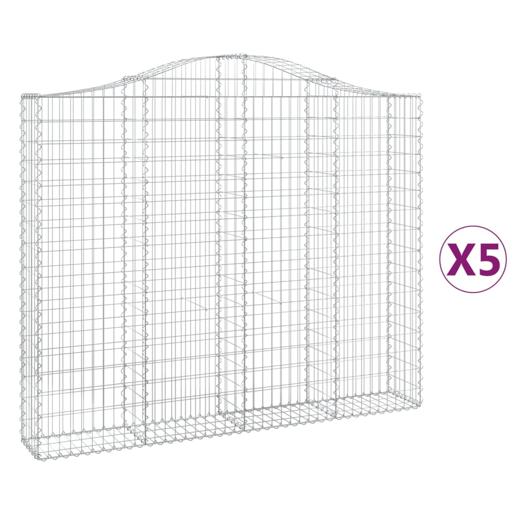 Schanskorven 5 st gewelfd 200x30x160/180 cm ijzer 5 200 x 30 x 160/180 cm