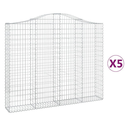 Schanskorven 5 st gewelfd 200x30x160/180 cm ijzer 5 200 x 30 x 160/180 cm
