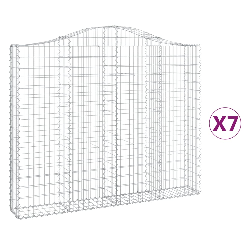 Schanskorven 7 st gewelfd 200x30x160/180 cm ijzer 7 200 x 30 x 160/180 cm