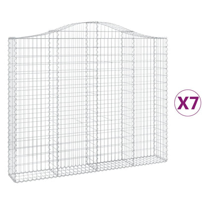 Schanskorven 7 st gewelfd 200x30x160/180 cm ijzer 7 200 x 30 x 160/180 cm