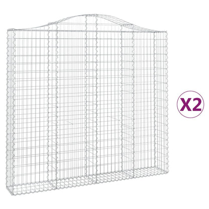 Schanskorven 2 st gewelfd 200x30x180/200 cm ijzer 2 200 x 30 x 180/200 cm