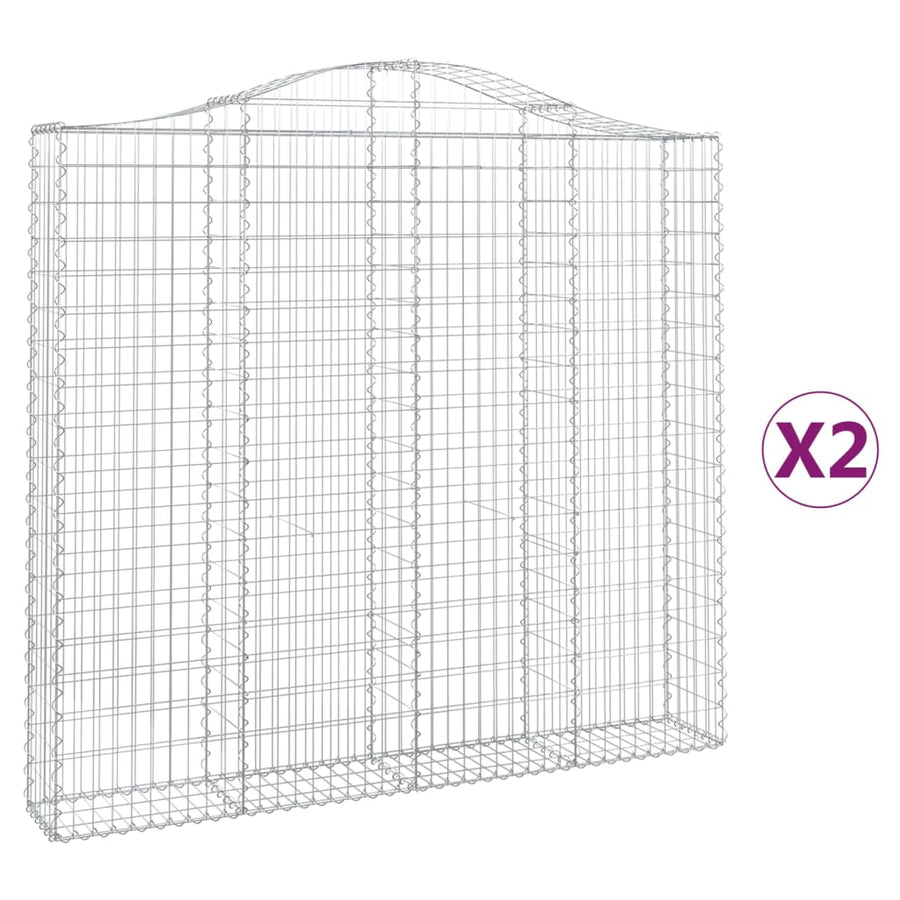 Schanskorven 2 st gewelfd 200x30x180/200 cm ijzer 2 200 x 30 x 180/200 cm