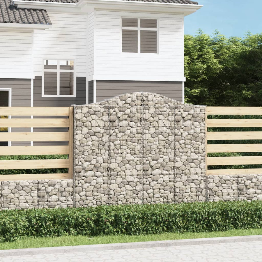 Schanskorven 2 st gewelfd 200x30x180/200 cm ijzer 2 200 x 30 x 180/200 cm