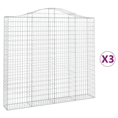 Schanskorven 3 st gewelfd 200x30x180/200 cm ijzer 3 200 x 30 x 180/200 cm