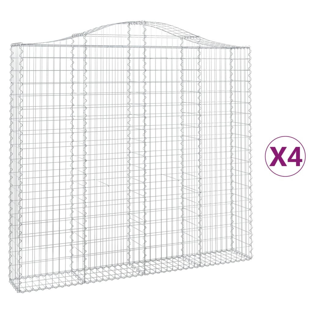 Schanskorven 4 st gewelfd 200x30x180/200 cm ijzer 4 200 x 30 x 180/200 cm