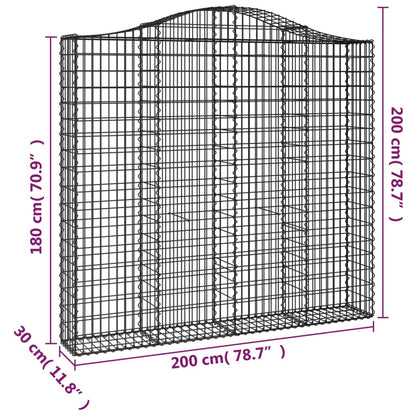 Schanskorven 4 st gewelfd 200x30x180/200 cm ijzer 4 200 x 30 x 180/200 cm