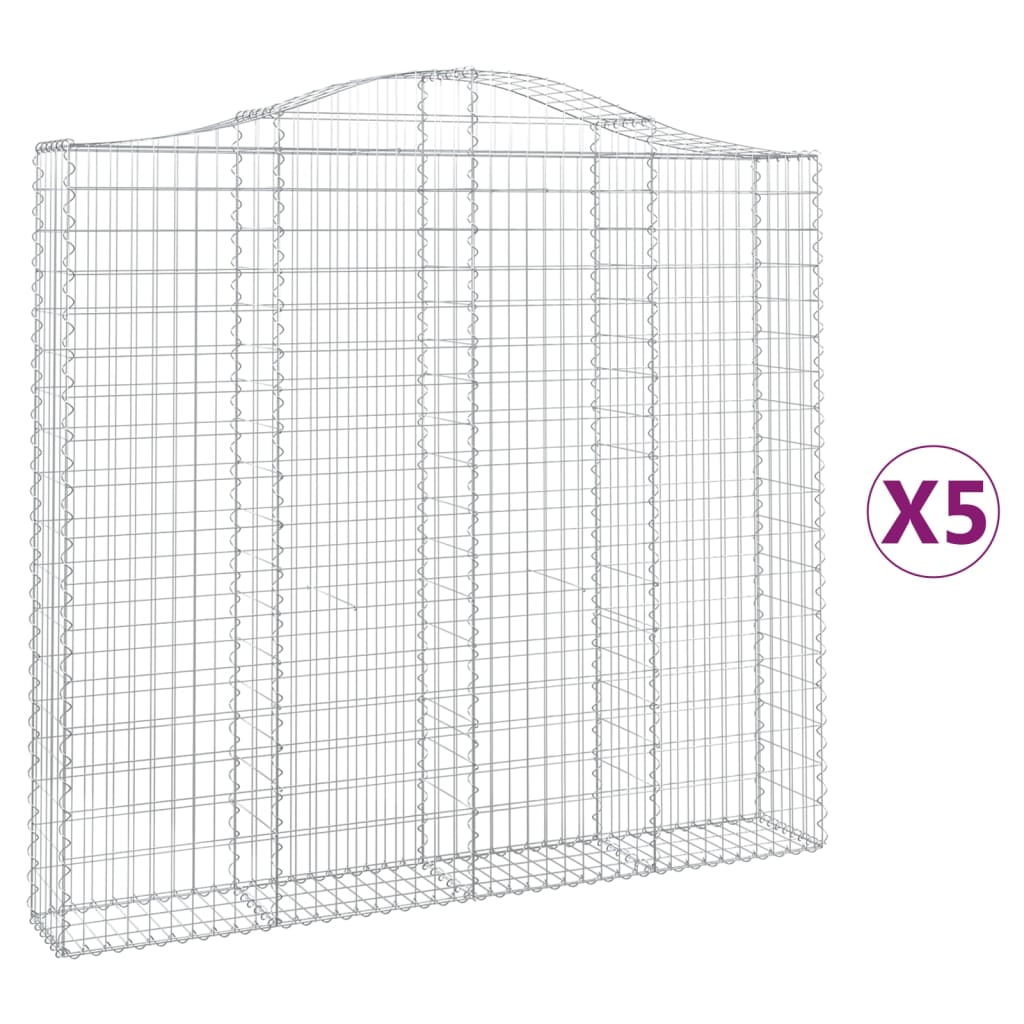 Schanskorven 5 st gewelfd 200x30x180/200 cm ijzer 5 200 x 30 x 180/200 cm