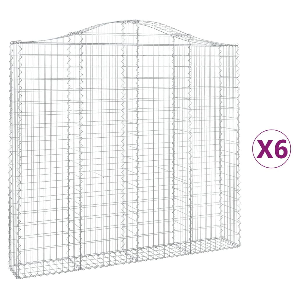 Schanskorven 6 st gewelfd 200x30x180/200 cm ijzer 6 200 x 30 x 180/200 cm